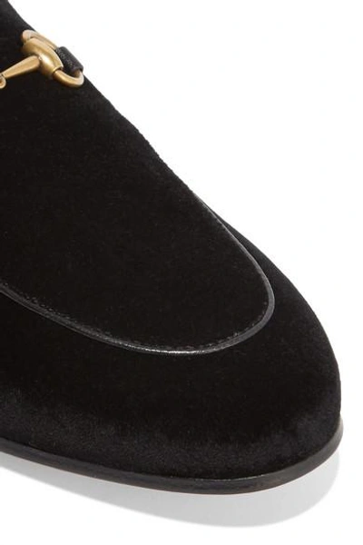 Shop Gucci Princetown Horsebit-detailed Shearling-lined Velvet Slippers