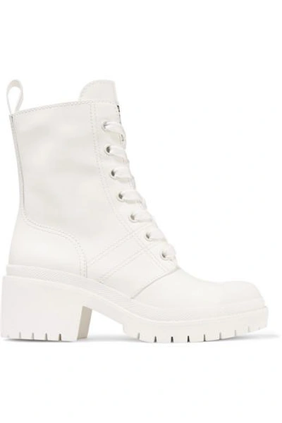 Shop Marc Jacobs Bristol Glossed-leather Ankle Boots In White