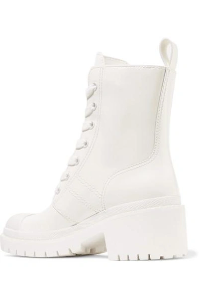 Shop Marc Jacobs Bristol Glossed-leather Ankle Boots In White