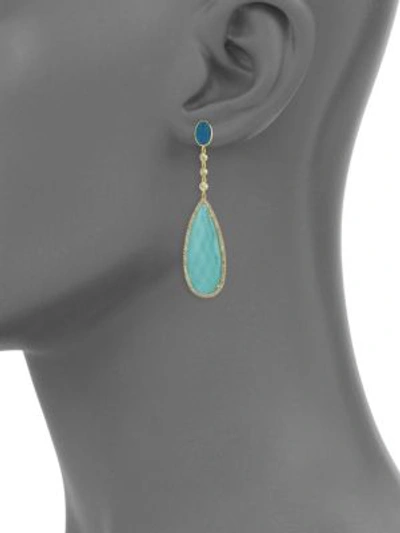 Shop Meira T Diamond, Opal, Turquoise Doublet & 14k Yellow Gold Drop Earrings