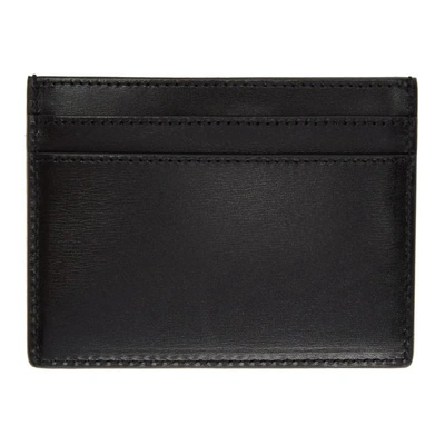 Shop Saint Laurent Black And Red Logo Card Holder In 1091 Black