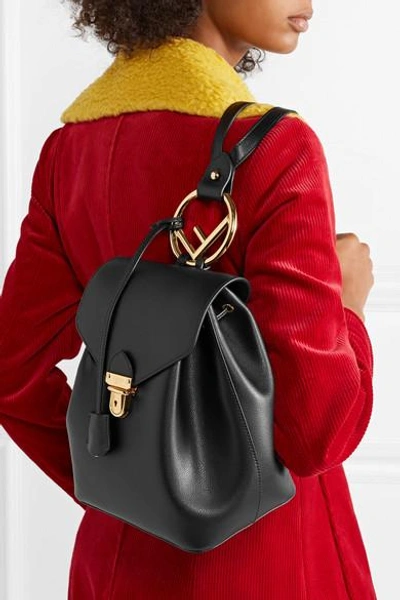 Shop Fendi Textured-leather Backpack
