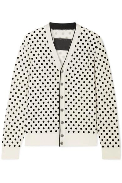 Shop Marc Jacobs Flocked Wool Cardigan In Ivory