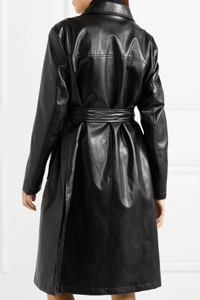 Shop We11 Done Belted Faux Leather Coat In Black