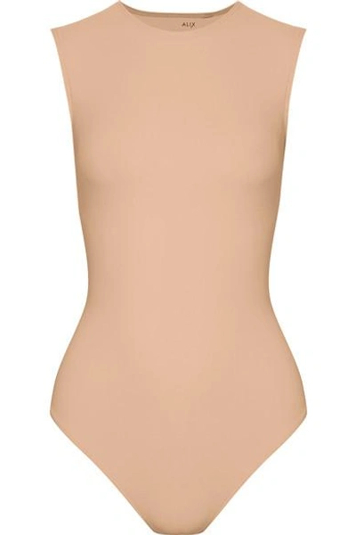 Shop Alix Lenox Stretch-jersey Thong Bodysuit In Neutral