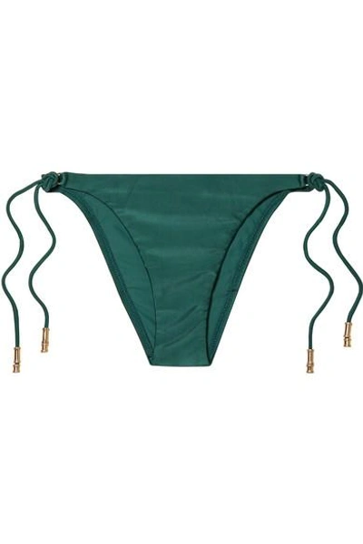 Shop Vix Lucy Embellished Bikini Briefs In Emerald