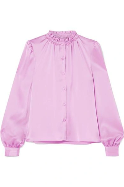 Shop Co Satin-twill Blouse In Pink