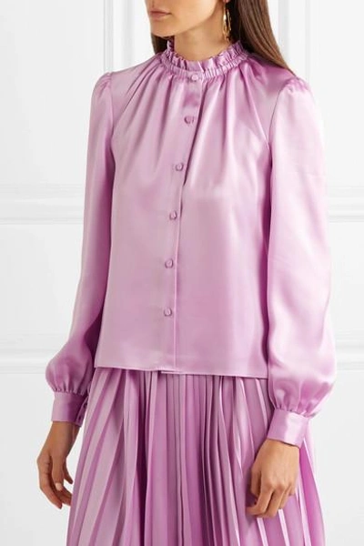 Shop Co Satin-twill Blouse In Pink