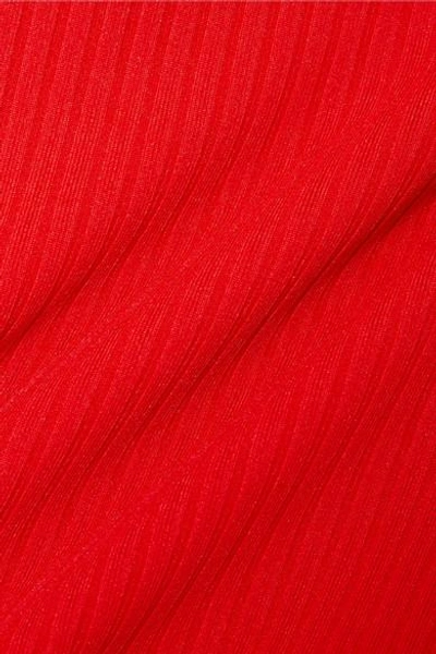 Shop Mara Hoffman Lydia Ribbed Bikini Briefs In Red