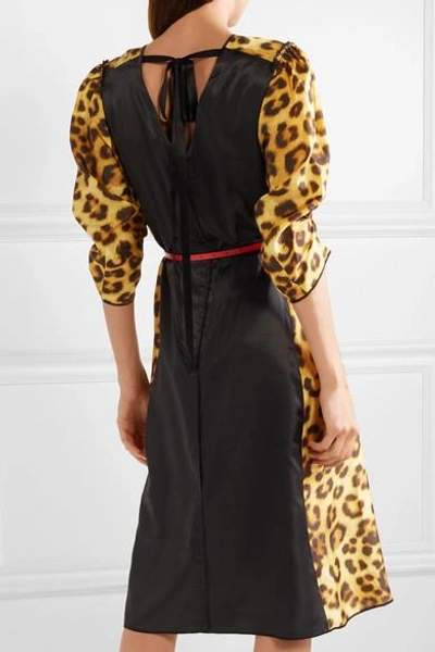Shop Marc Jacobs Belted Leopard-print Taffeta Dress In Leopard Print
