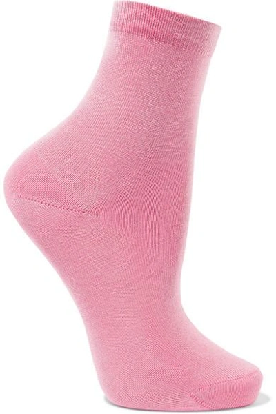 Shop Maria La Rosa Silk-blend Socks In Baby Pink
