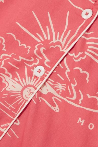 Shop Desmond & Dempsey Printed Cotton-voile Pajama Set In Pink