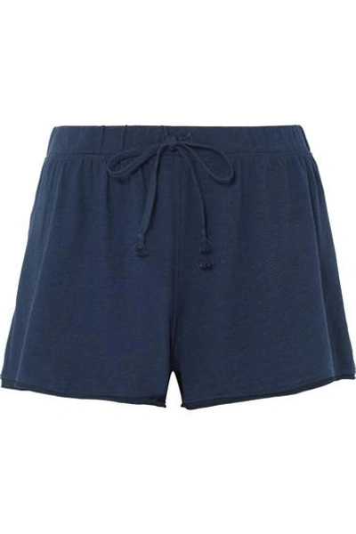 Shop Skin Orelia Pima Cotton-jersey Pajama Shorts In Navy