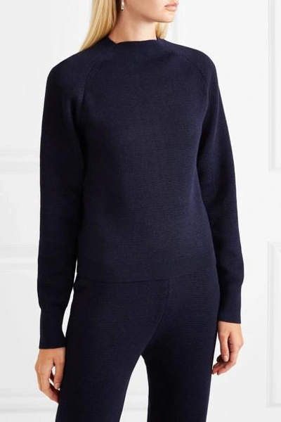 Shop Carcel Milano Baby Alpaca Sweater In Navy