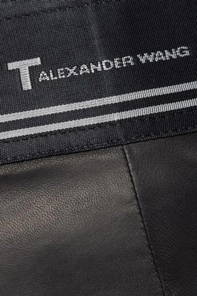 Shop Alexander Wang T Stretch-leather Leggings In Black