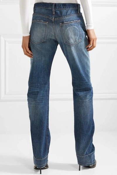 Shop Tre Beth Disssed High-rise Straight-leg Jeans In Mid Denim