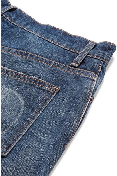 Shop Tre Beth Disssed High-rise Straight-leg Jeans In Mid Denim