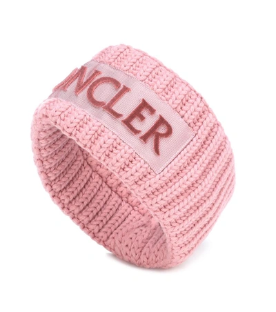 Shop Moncler Wool Headband In Pink