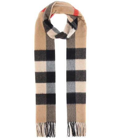 Shop Burberry Check Cashmere Scarf In Female