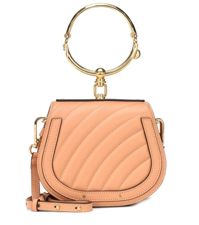 Shop Chloé Small Nile Leather Bracelet Bag In Beige