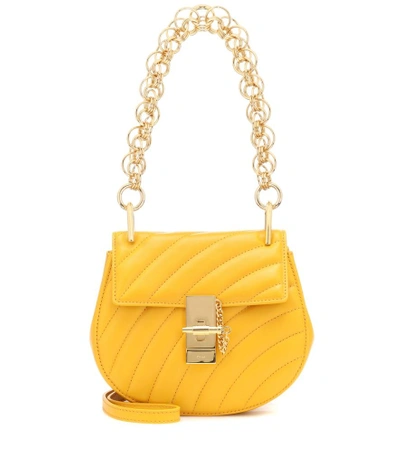 Shop Chloé Drew Mini Bijou Shoulder Bag In Yellow
