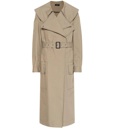 Shop Joseph Damon Oversized Trench Coat In Brown