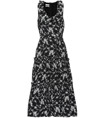 Shop Co Floral-printed Dress In Black