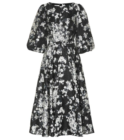 Shop Co Floral Jacquard Dress In Black