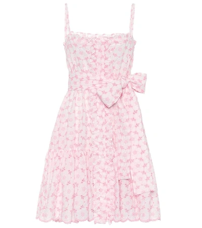 Shop Lisa Marie Fernandez Cotton Eyelet Dress In Pink