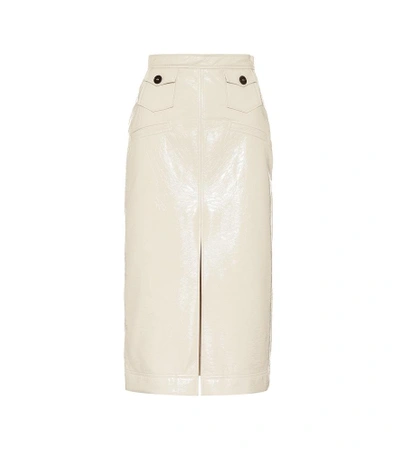 Shop Alexa Chung Faux Leather Pencil Skirt In White