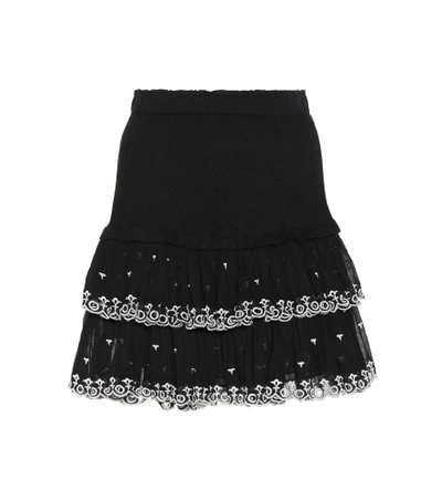 Shop Isabel Marant Étoile Naomi Cotton Voile Miniskirt In Black
