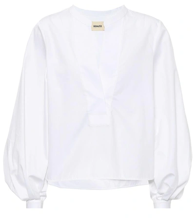Shop Khaite Suzanna Cotton Shirt In White