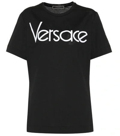 Shop Versace Vintage Logo Cotton T-shirt In Black