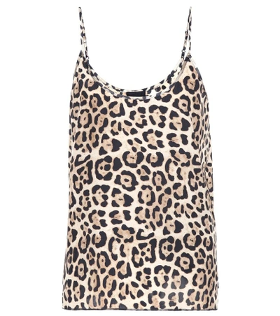 Shop Atm Anthony Thomas Melillo Leopard Printed Silk Top In Multicoloured