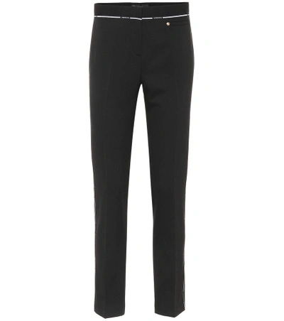 Shop Versace Wool-blend Pants In Black