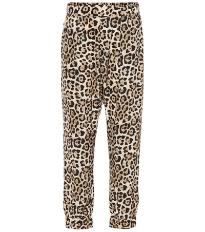 Shop Atm Anthony Thomas Melillo Leopard Printed Silk Pants In Brown