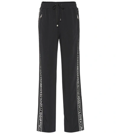 Shop Dolce & Gabbana Cady Track Pants In Black