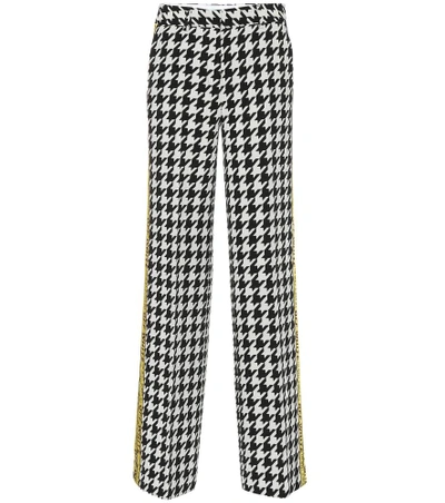 Shop Off-white Houndstooth Wool-blend Pants In Black