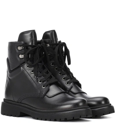 Shop Moncler Patty Leather Ankle Boots In Black