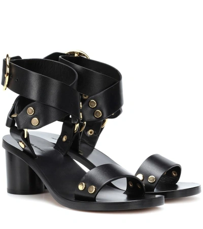 Shop Isabel Marant Jeyka Leather Sandals In Black