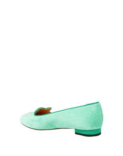 Shop Charlotte Olympia Loafers In Light Green