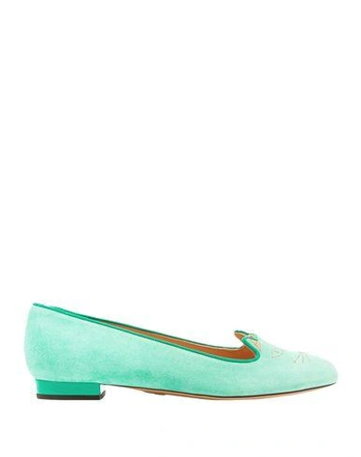 Shop Charlotte Olympia Loafers In Light Green