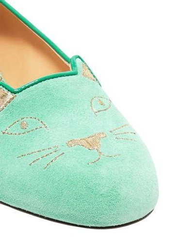 Shop Charlotte Olympia Loafers In Light Green