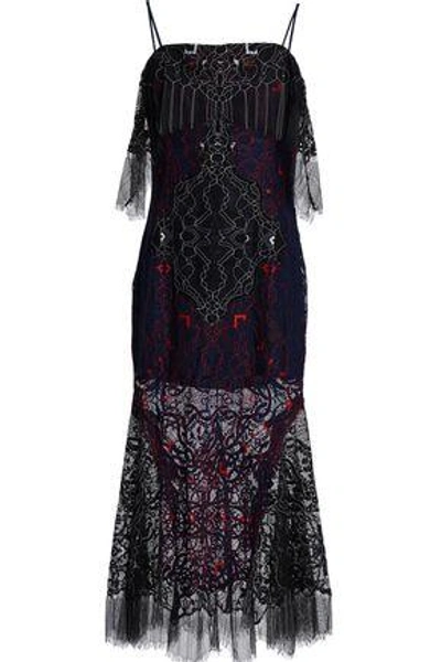 Shop Jonathan Simkhai Woman Corded Lace Midi Dress Navy