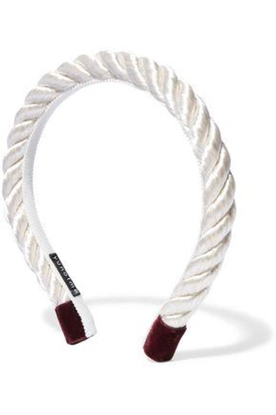 Shop Yunotme Woman Rosemary Satin Rope Headband Ivory