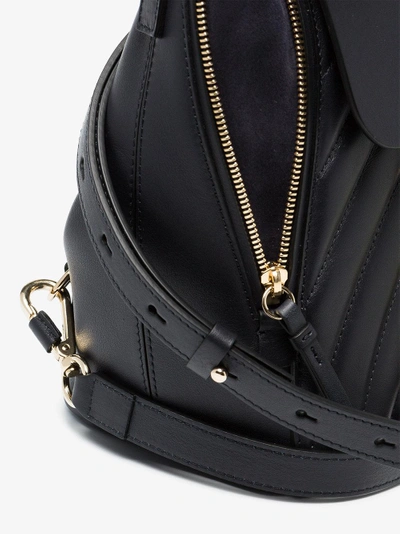 Shop Chloé Navy Faye Small Leather Backpack In Blue