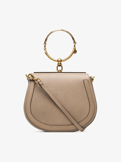 Shop Chloé Grey Nile Leather Shoulder Bag In Neutrals