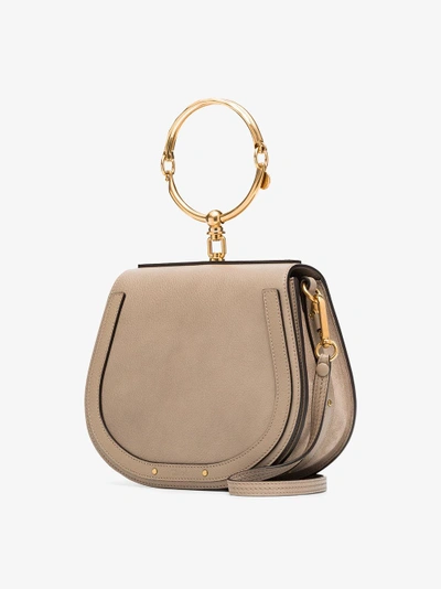 Shop Chloé Grey Nile Leather Shoulder Bag In Neutrals