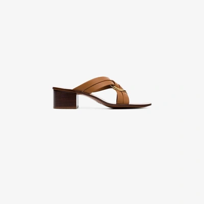 Shop Chloé Brown Rony 50 Leather Sandals