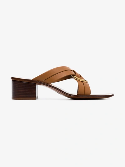 Shop Chloé Brown Rony 50 Leather Sandals